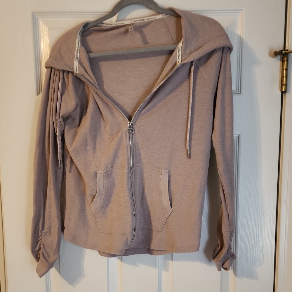 Casual Taupe Zip-Up Hoodie